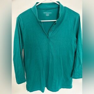 Draper's & Damon's Blue Quarter 3/4 Sleeve Shirt